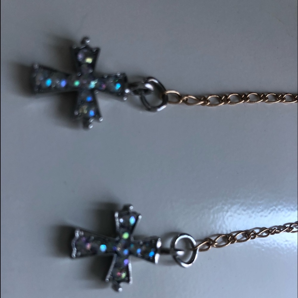 Dangling cross earrings